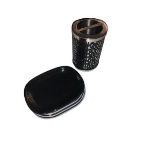 Paradigm Trends Bath Accessories Set Black Silver One Size